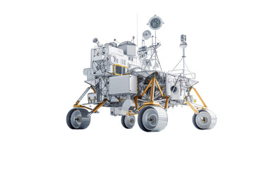 Moon Surface Rover Isolated on Transparent Background