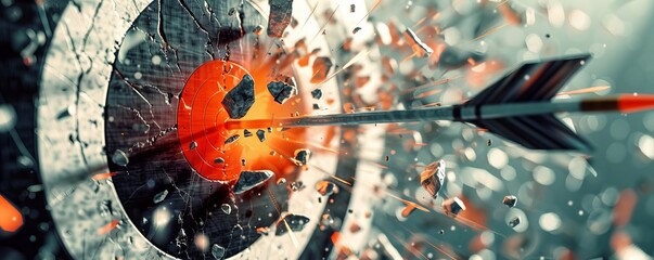 Arrow shattering a target with precise aim