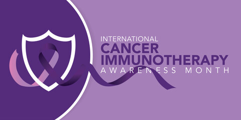 Cancer Immunotherapy Awareness Month observed every year in June. Template for background, banner, card, poster with text inscription.
