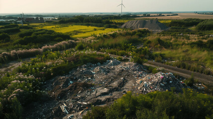 Garbage and wastes at spontaneous dump