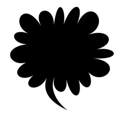 Abstract black speech bubble with scalloped edges