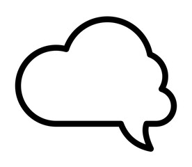 Cloud-Shaped Speech Bubble Outline