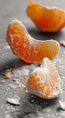 Orange fruit close-up. Pieces of orange.