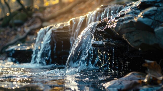 Dam water flowing into a creek