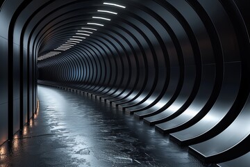 Naklejka premium Futuristic High - Tech Lined Background with Metallic Shine High