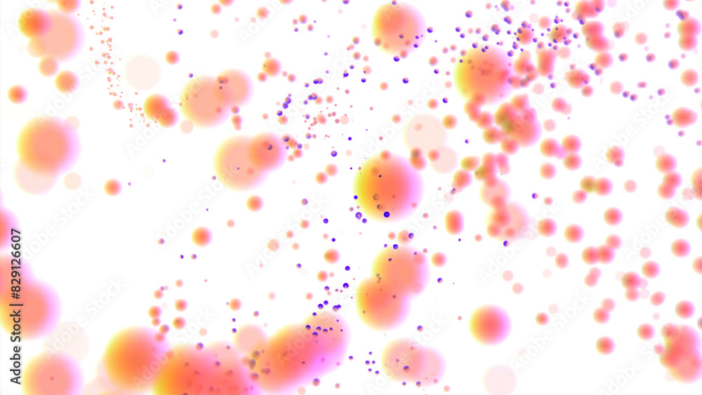 Poster soft bokeh colorful particles on a white background. design. swarm of bright tiny circles.