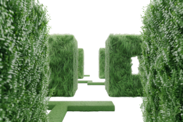 Enigmatic Dream Maze Isolated on Transparent Background