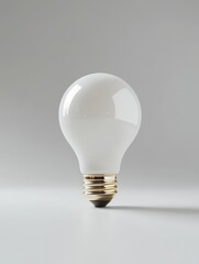 Glowing light bulb on a plain background