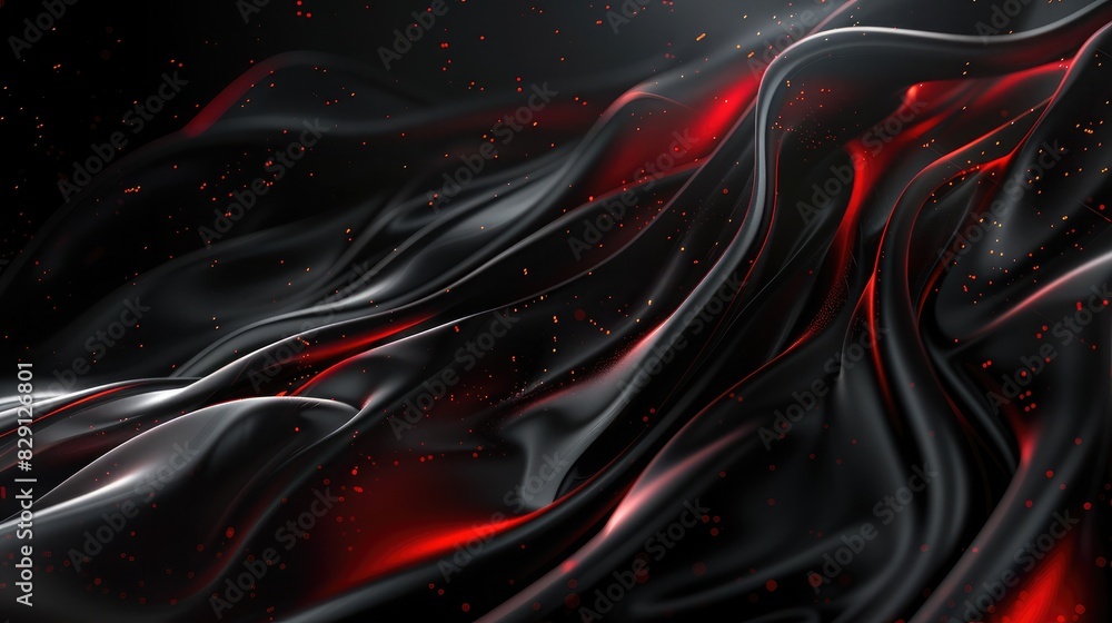Poster abstract black background with layered elements and bright lighting transitions