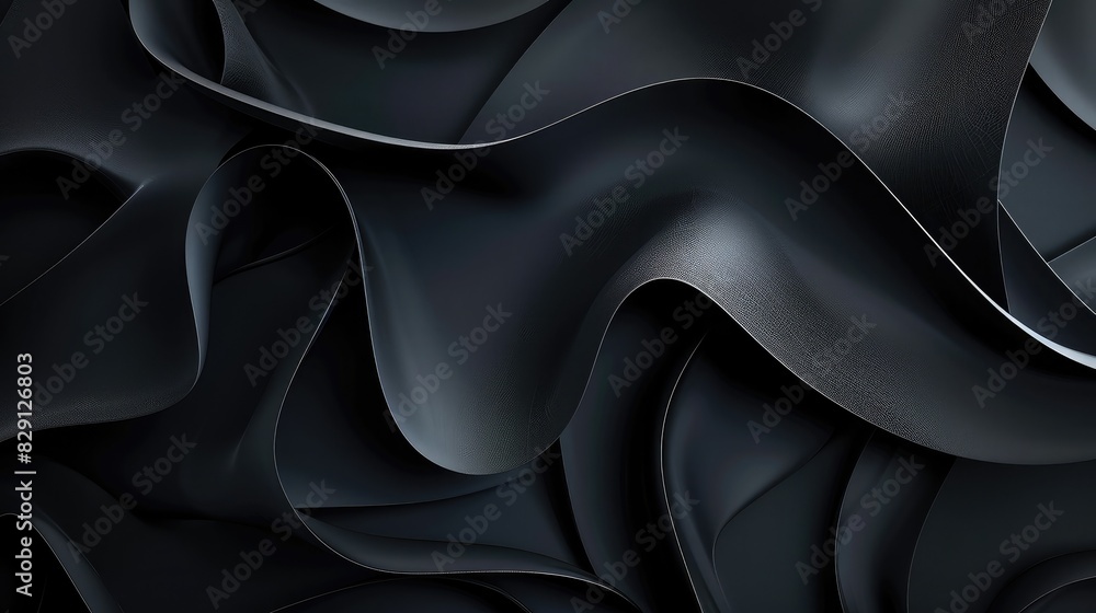 Poster abstract black background with layered elements and smooth gradient transitions
