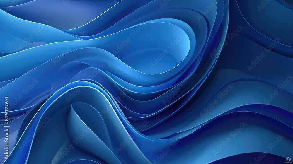 Aufkleber abstract blue background with layered elements and smooth light transitions