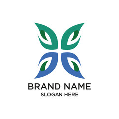 Brand logo design simple concept Premium Vector