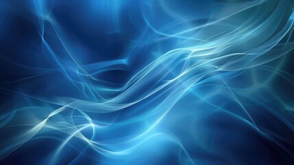 Abstract blue background with smooth flowing curves and elegant highlights