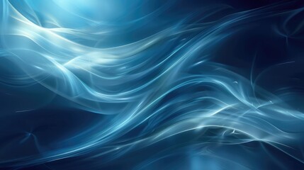 Abstract blue background with smooth flowing curves and elegant highlights