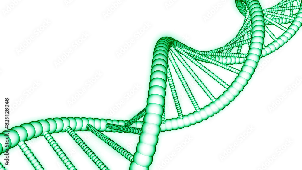 Poster simple rotating dna chain on white background. design. animation of simple dna chain in motion. medi