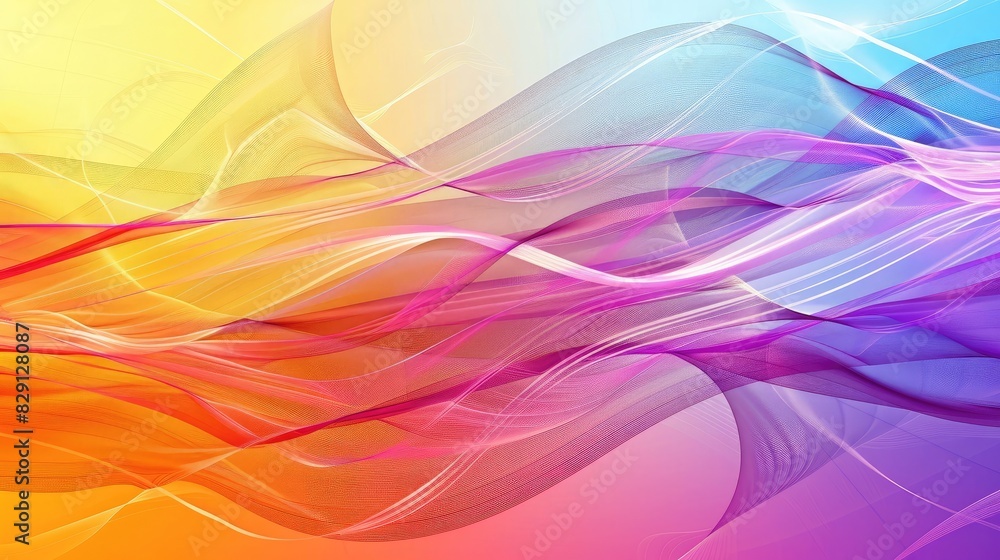 Aufkleber abstract colorful wave background featuring dynamic wave designs and bright, smooth transitions