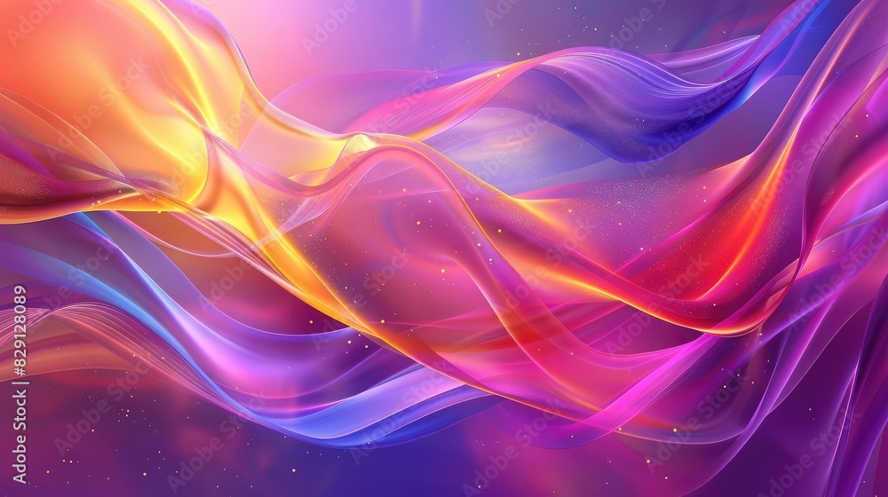 Poster abstract colorful wave background featuring dynamic curves and bright gradient lighting