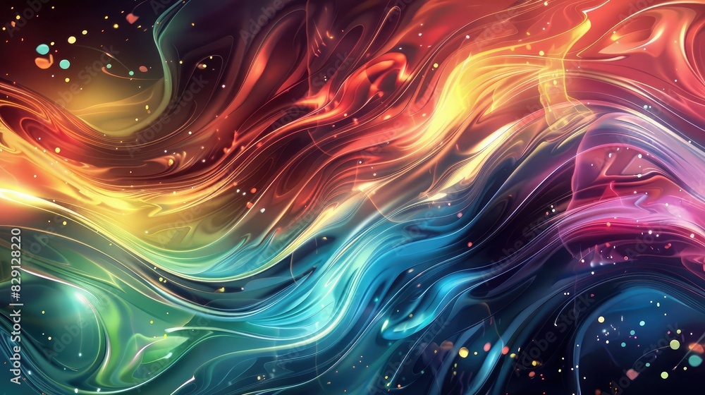 Poster abstract colorful wave background featuring intricate wave designs and soft highlights