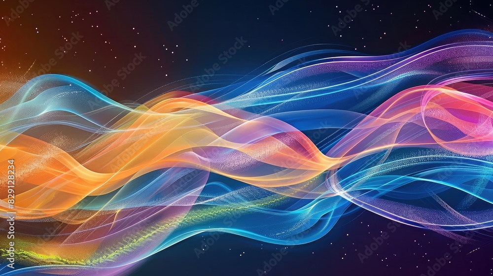 Poster abstract colorful wave background featuring intricate wave designs and soft highlights