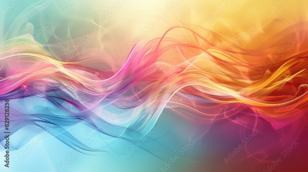 Poster abstract colorful wave background featuring intricate wave designs and soft highlights