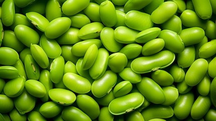 Close-up of fresh green soybeans showcasing their vibrant color, texture, and healthy nutritional value in a natural background arrangement.