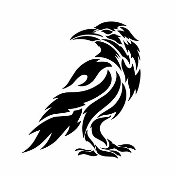 illustration vector graphic of design abstract tribal art crow