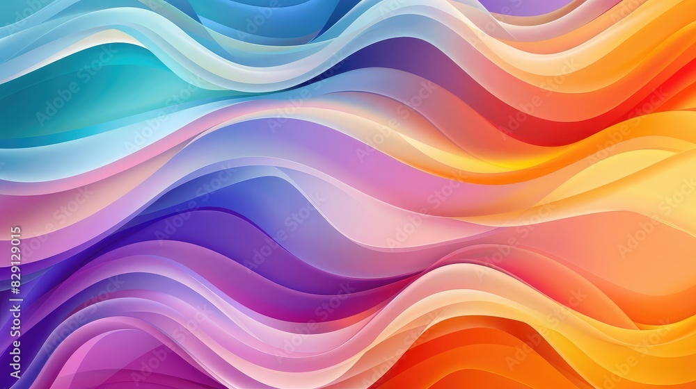 Poster abstract colorful wave background with smooth, overlapping waves and soft gradients