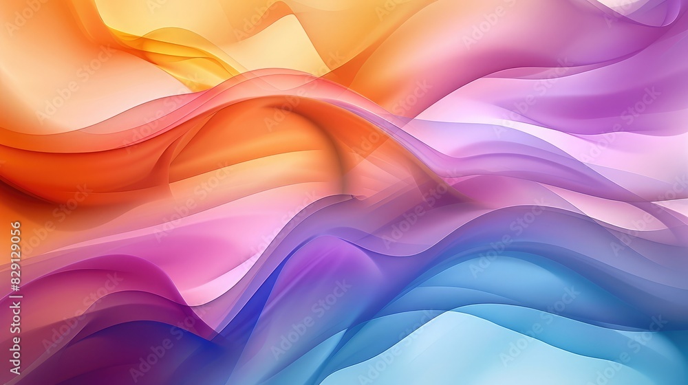Poster abstract colorful wave background with smooth, overlapping waves and soft gradients