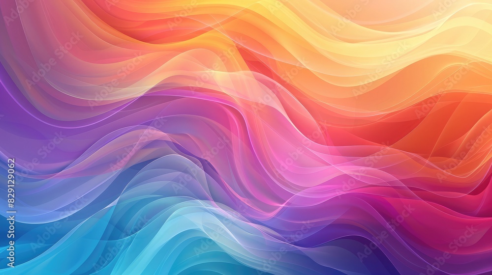 Poster abstract colorful wave background with smooth, overlapping waves and soft gradients