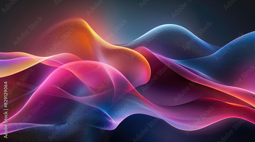 Poster Abstract colorful wave background with soft curves and gradient transitions for a lively aesthetic
