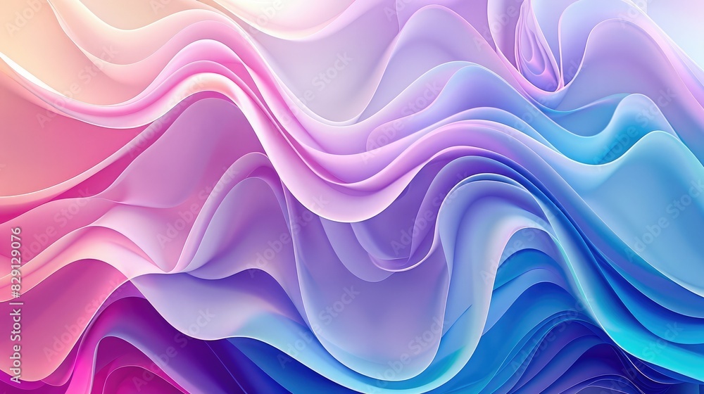 Poster Abstract colorful wave background with soft curves and gradient transitions for a lively aesthetic