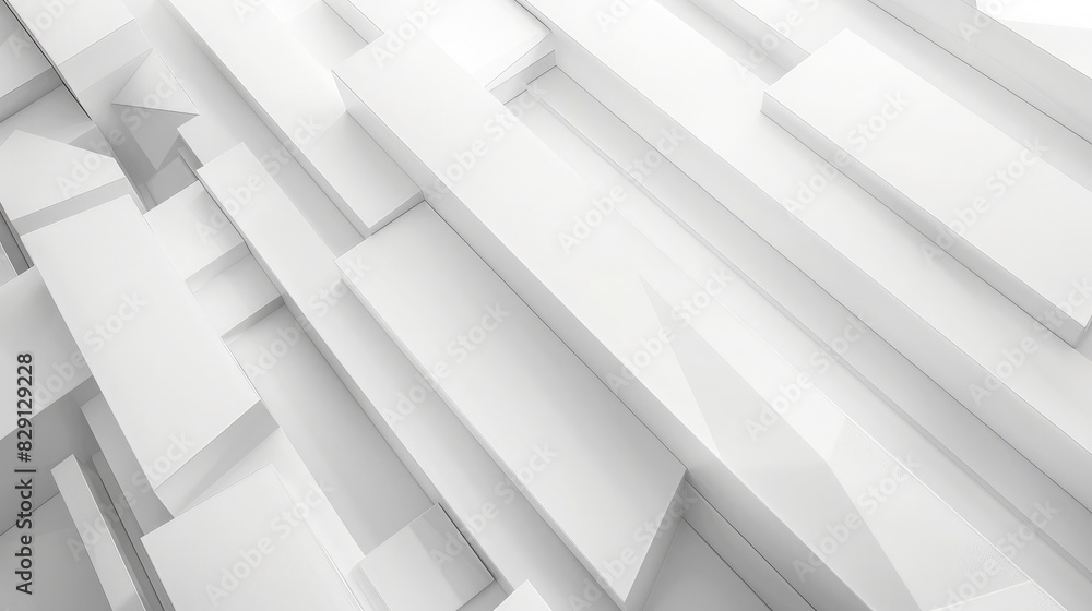 Poster abstract white background with clean geometric patterns and soft lighting