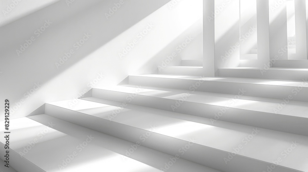 Aufkleber abstract white background with clean geometric patterns and soft lighting