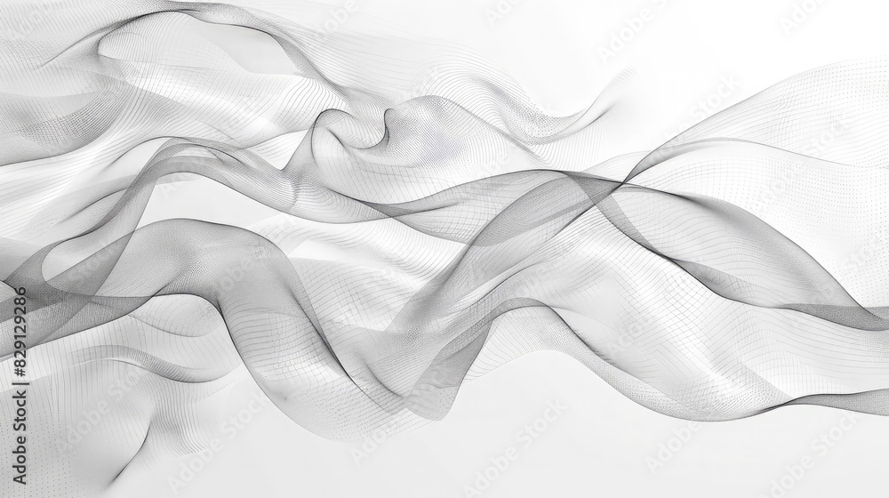 Poster abstract white background with flowing lines and smooth, subtle gradients