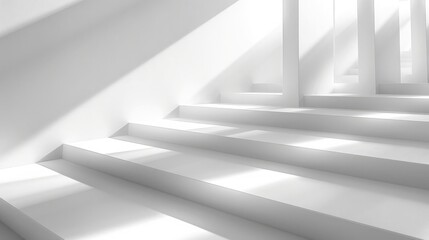 Fototapeta premium Abstract white background with clean geometric patterns and soft lighting