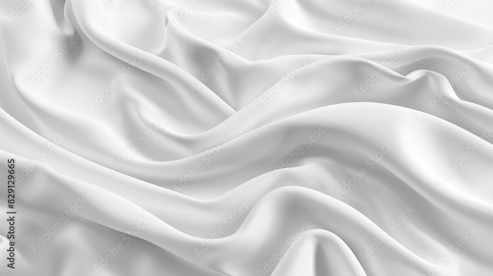 Poster abstract white fabric background with layered elements and smooth gradient transitions
