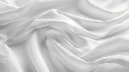 Obraz premium Abstract white fabric background with smooth flowing curves and soft highlights