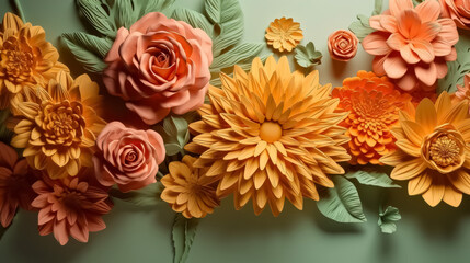 Beautiful floral craft wallpaper. fantasy artwork