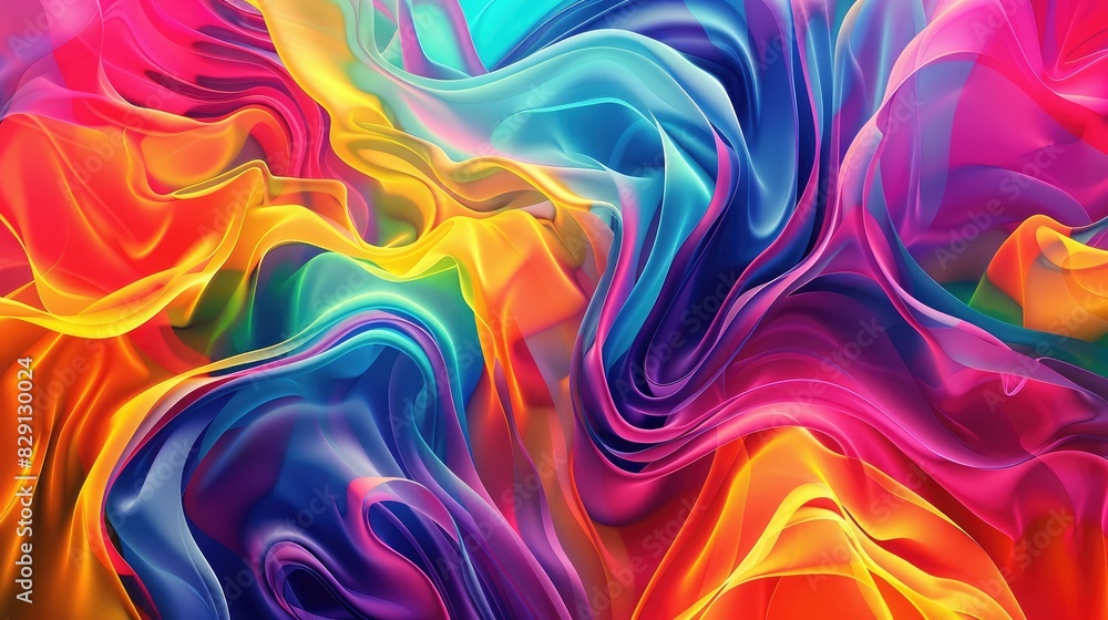 Poster dynamic abstract colorful wave background featuring swirling patterns and bright hues