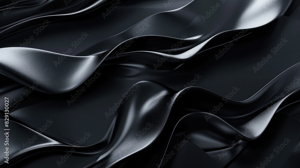 Poster elegant abstract black background with smooth surfaces and intricate textures