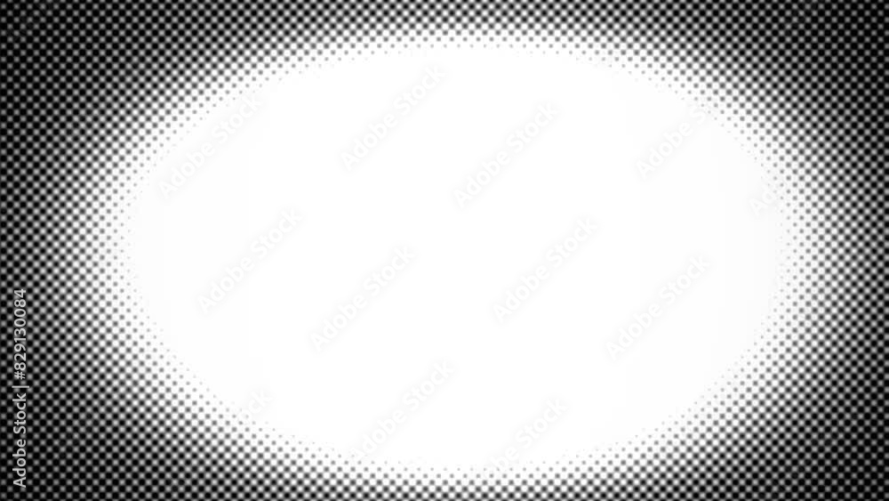 Aufkleber big round white shape animation on a background with a halftone effect