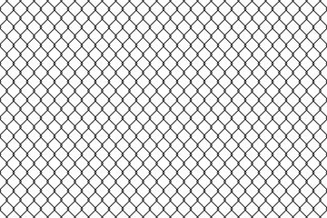 Fototapeta premium Seamless chain link fence on white background