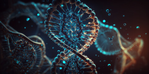 Fototapeta premium Concept of the evolution of human DNA in the distant future
