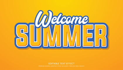welcome summer editable text effect template