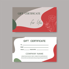 Set of gift card templates. Template in modern style for salon, gallery, spa, store.