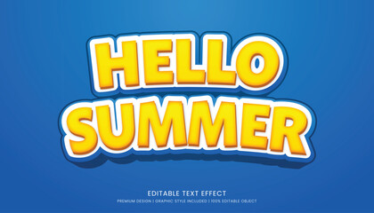 hello summer editable text effect template