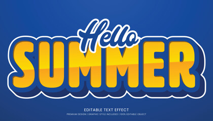 hello summer editable text effect template