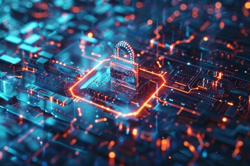 Obraz premium Concept of digital data protection and cyber security. Generative AI 