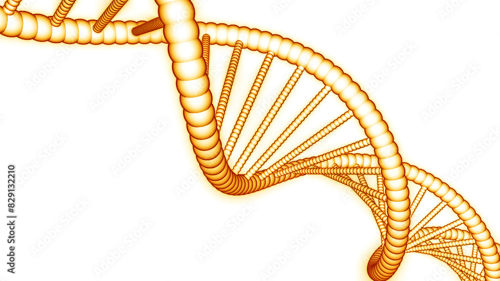 Poster simple rotating dna chain on white background. design. animation of simple dna chain in motion. medi