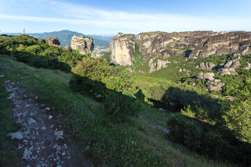 Fototapeta premium Panoramic view of Meteora Monasteries, Thessaly, Greece